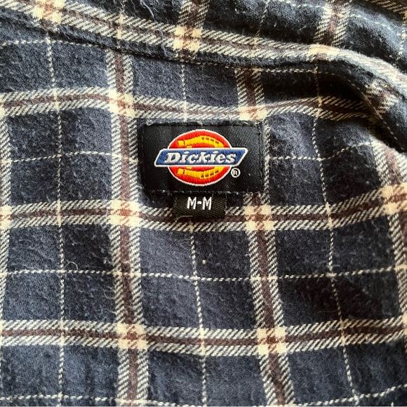 Vintage Dickeys Blue Plaid Button Up - Picture 6 of 8